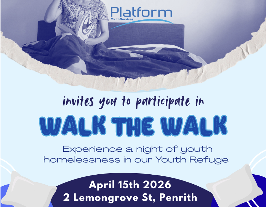 Poster image of young person sitting on a couch and details of event
